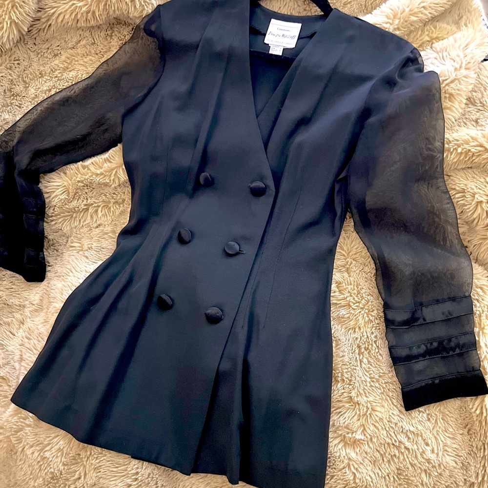 Beautiful Vintage Joseph Ribkoff Jacket with Sheer Sleeves